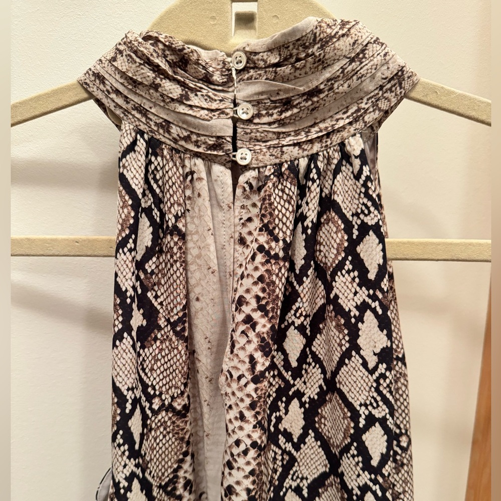 Joie Sleeveless Halter Neck Snakeskin Print Top EUC!! - Picture 3 of 9